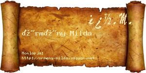 Örmény Milda névjegykártya